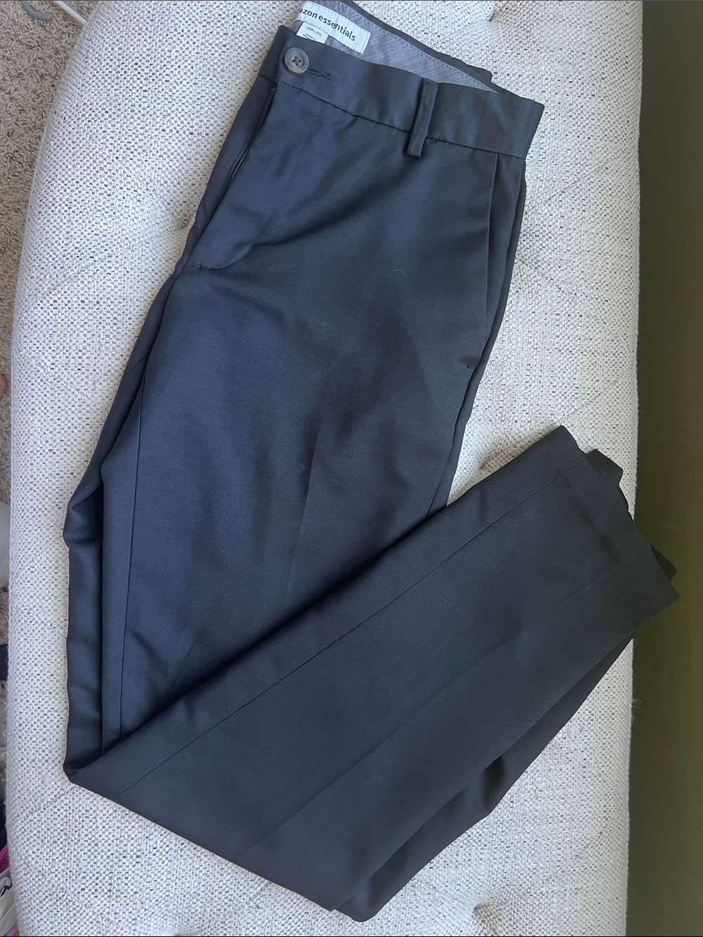 Amazon Essentials Men's Black Dress Pants - Tailored Flat Front